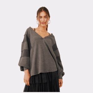 Free People Callisto Pieced Henley - Size Medium